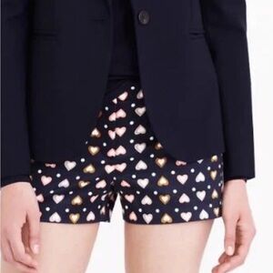 J.Crew Navy Polka Dot Heart Chino Shorts NWT Size 4 3” Inseam